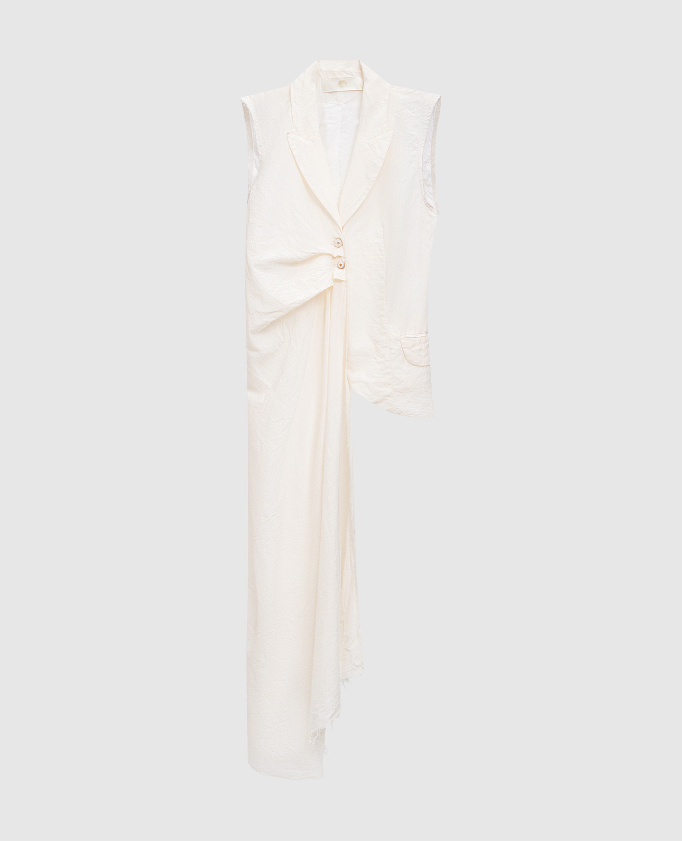 Beige vest with bamboo and linen Marc Le Bihan