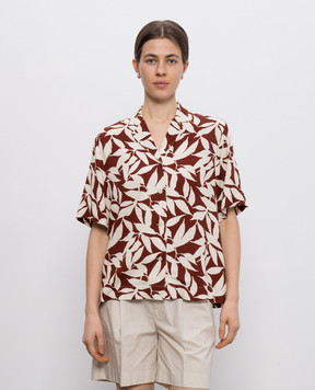 Woolrich Brown shirt with contrasting print CFWWSI0202FRUT3980
