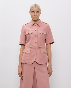 Valentino Pink cashmere jacket with short sleeves 7B3CE4Q09EK