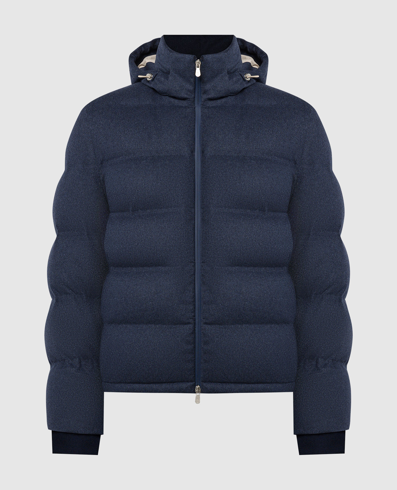 Blue down jacket made of wool brunello cucinelli