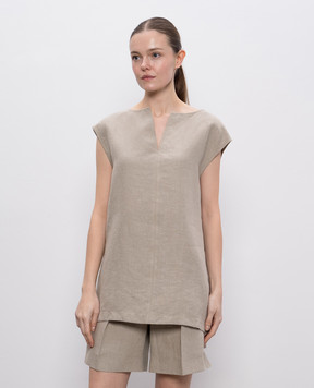 Max Mara COLIMBO beige linen top COLIMBO