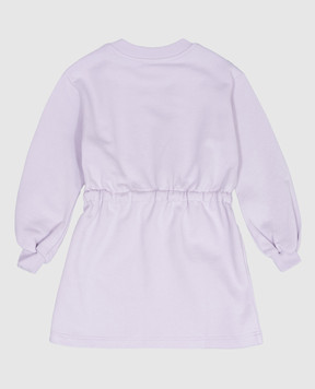 Dolce&Gabbana Children's purple dress with textured logo print L5JD8ZG7NYV812