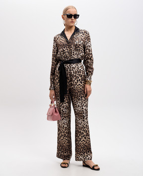 Dolce&Gabbana Brown animal print silk jumpsuit I6GA4WIS1LA