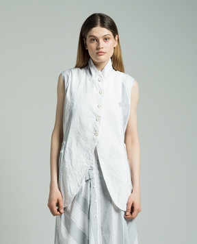 Marc Le Bihan White striped vest with a reaper effect 2206