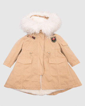 Ermanno Scervino Children's beige parka with stripes CP1428