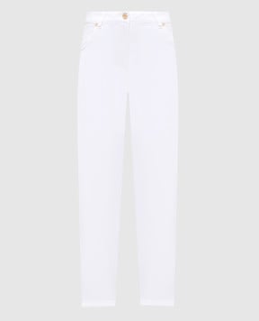 Brunello Cucinelli Jeans slim bianchi con catena monil MH137P5679