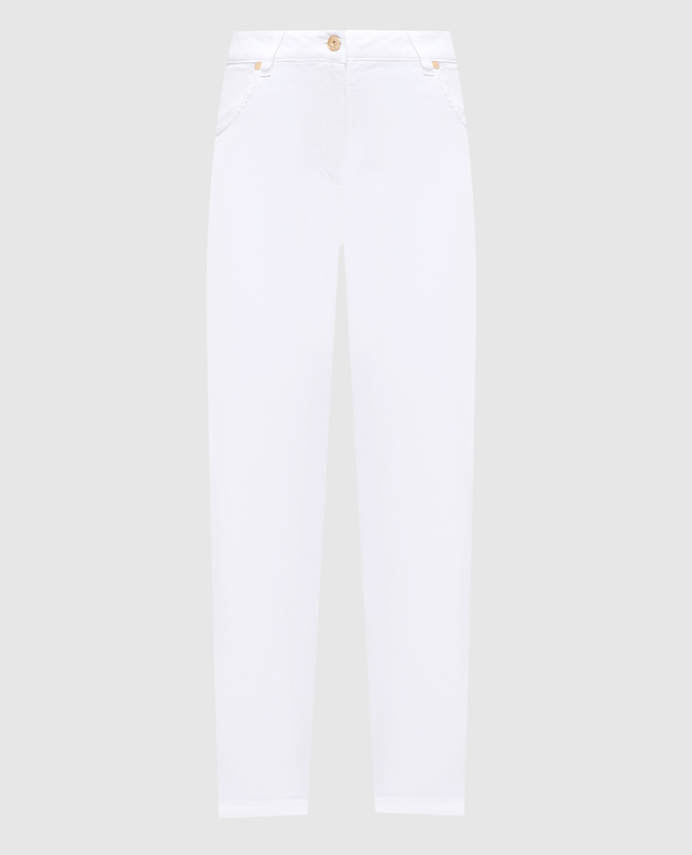 

White slim jeans with monil chain Brunello Cucinelli