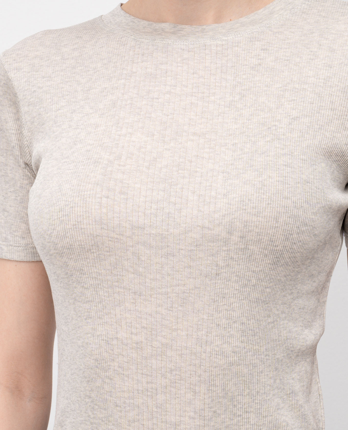 

AVALYN grey melange ribbed t-shirt Lou Lou Studio