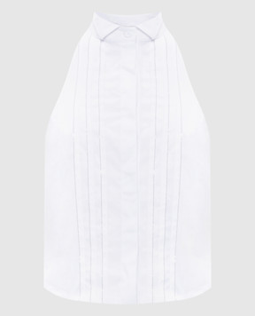 Peserico White open back monil chain top E0898208924
