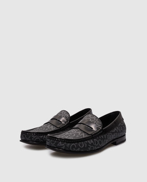 Dolce&Gabbana Gray loafers in logo pattern A30263A3721