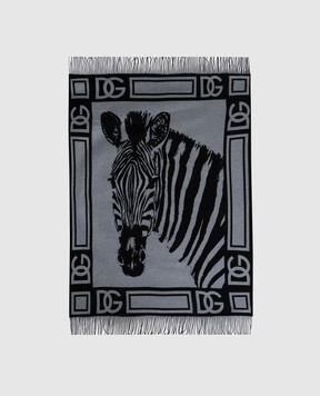 Dolce&Gabbana Black cashmere plaid with a fringe pattern TCE012TCAB3