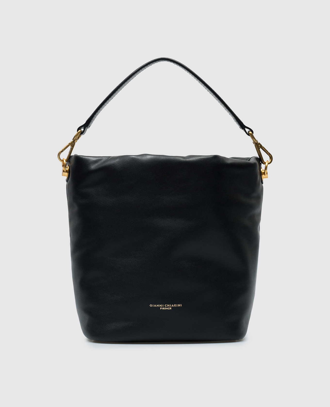 

Mirea black leather bag with logo Gianni Chiarini