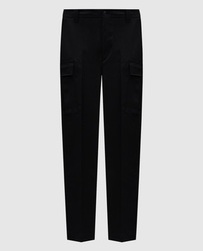 Cashmere&Whiskey Black cargo pants with wool 02583R0498