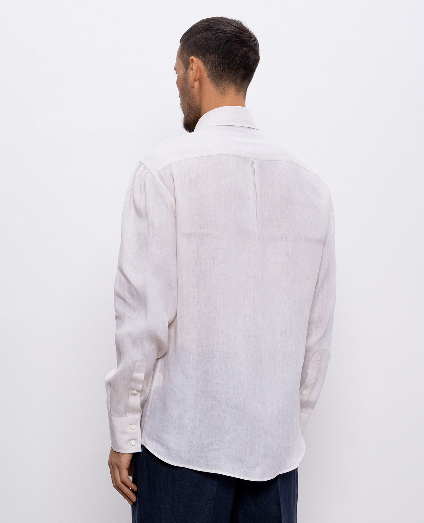 Beige linen shirt Brunello Cucinelli 4