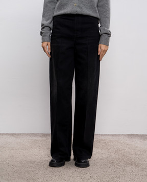 Toteme Black jeans with logo patch 251WRB2426FB0046