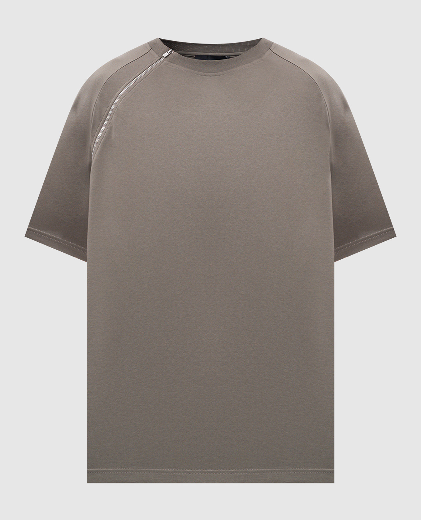 Gray sequence zip t-shirt heliot emil