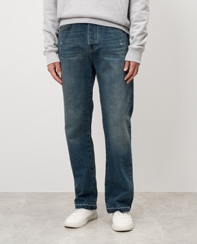 AMIRI Blue distressed jeans with logo AMDNGH1038