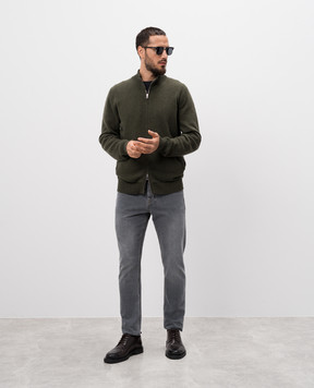 Cashmere&Whiskey Green cashmere cardigan MU7931307341PF