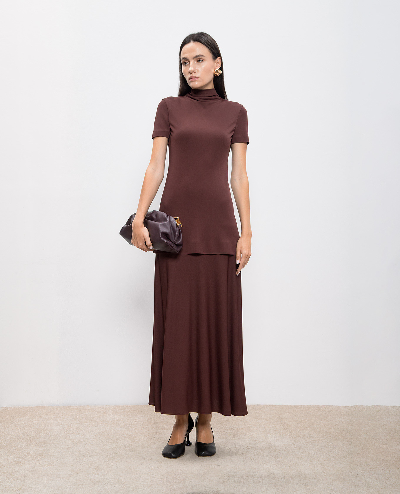 

Brown dress with layering effect Jil Sander