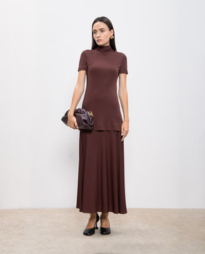 Jil Sander Brown dress with layering effect J04CT0111J65016