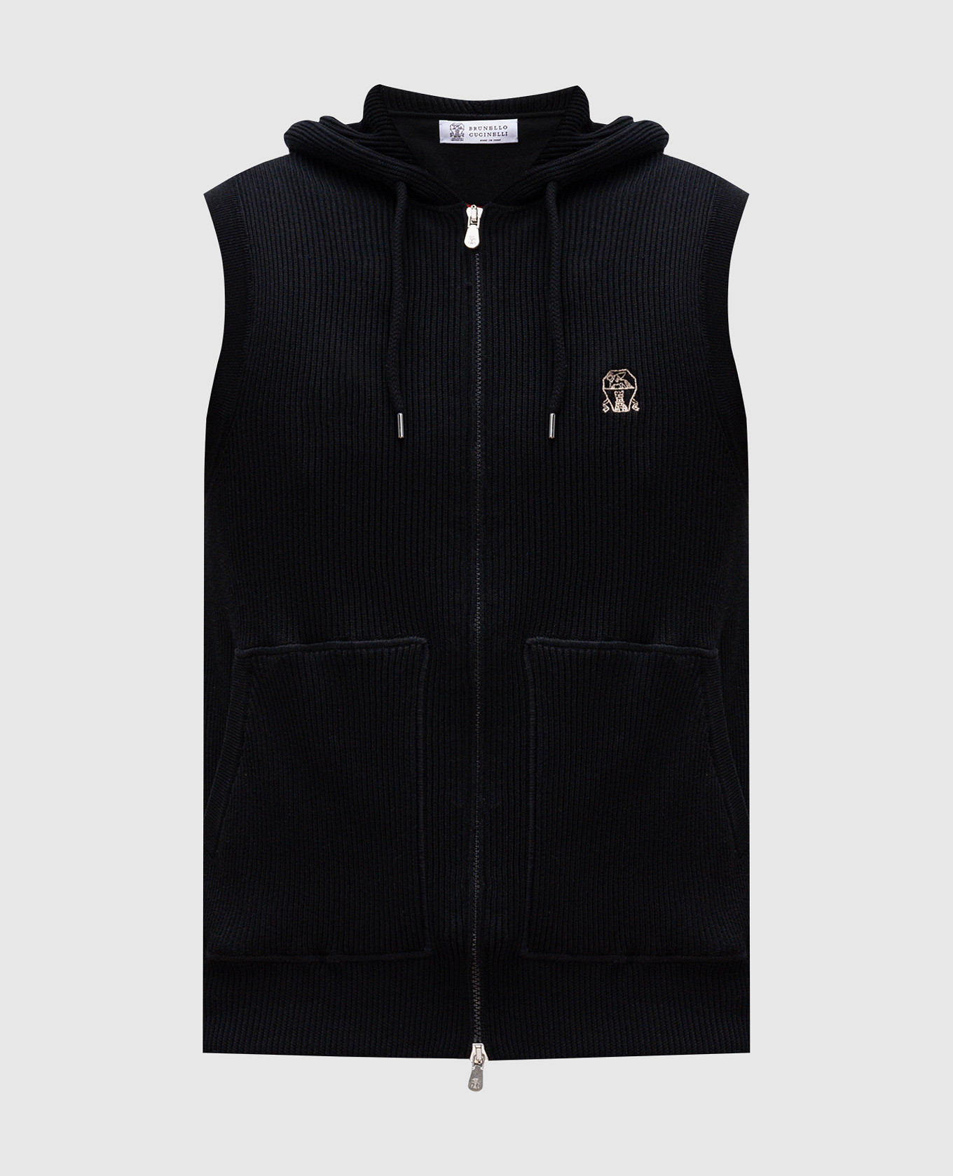 

Black vest with logo emblem Brunello Cucinelli