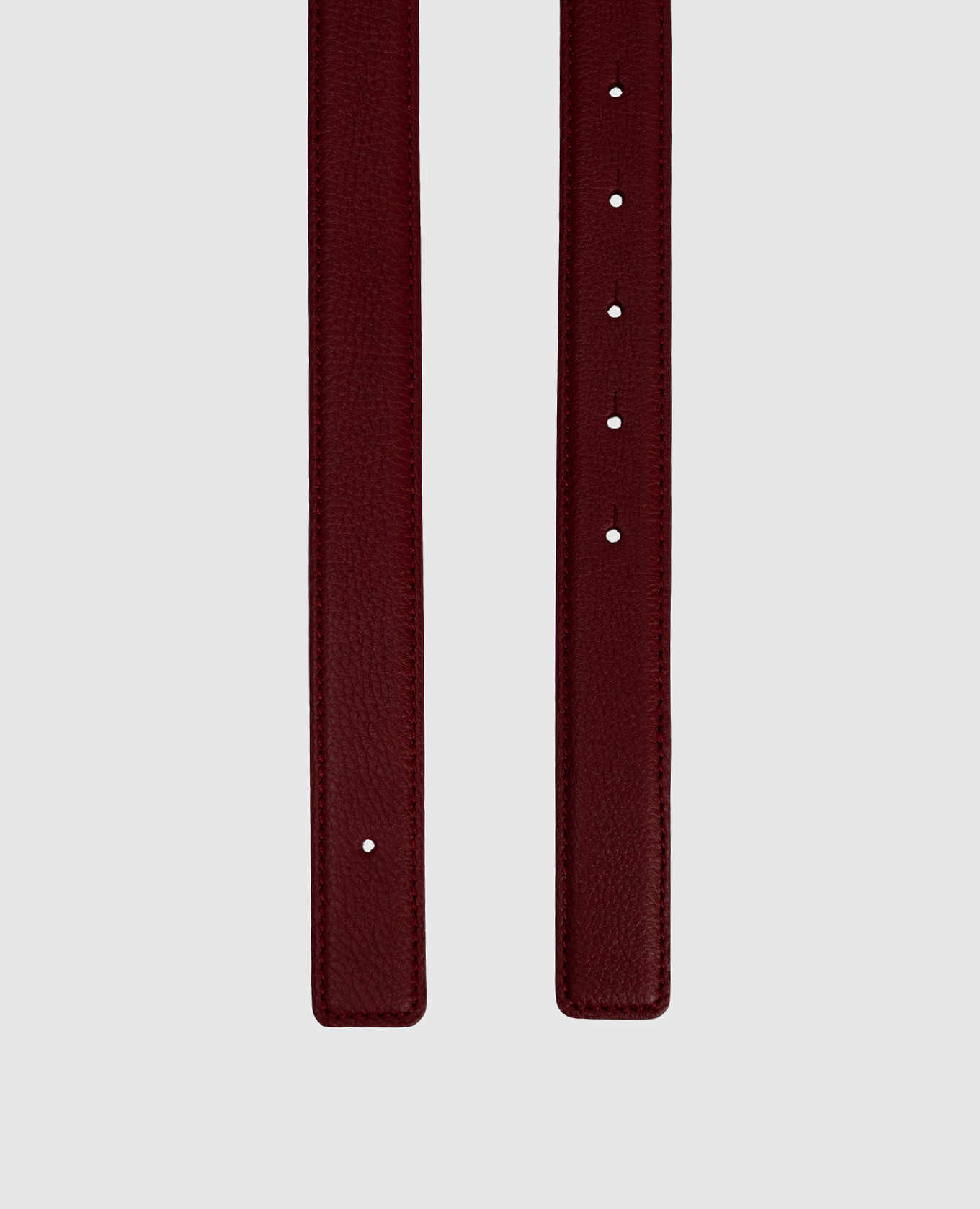 

Burgundy leather belt without buckle Santoni