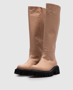AREA Beige leather boots 239PELLEd