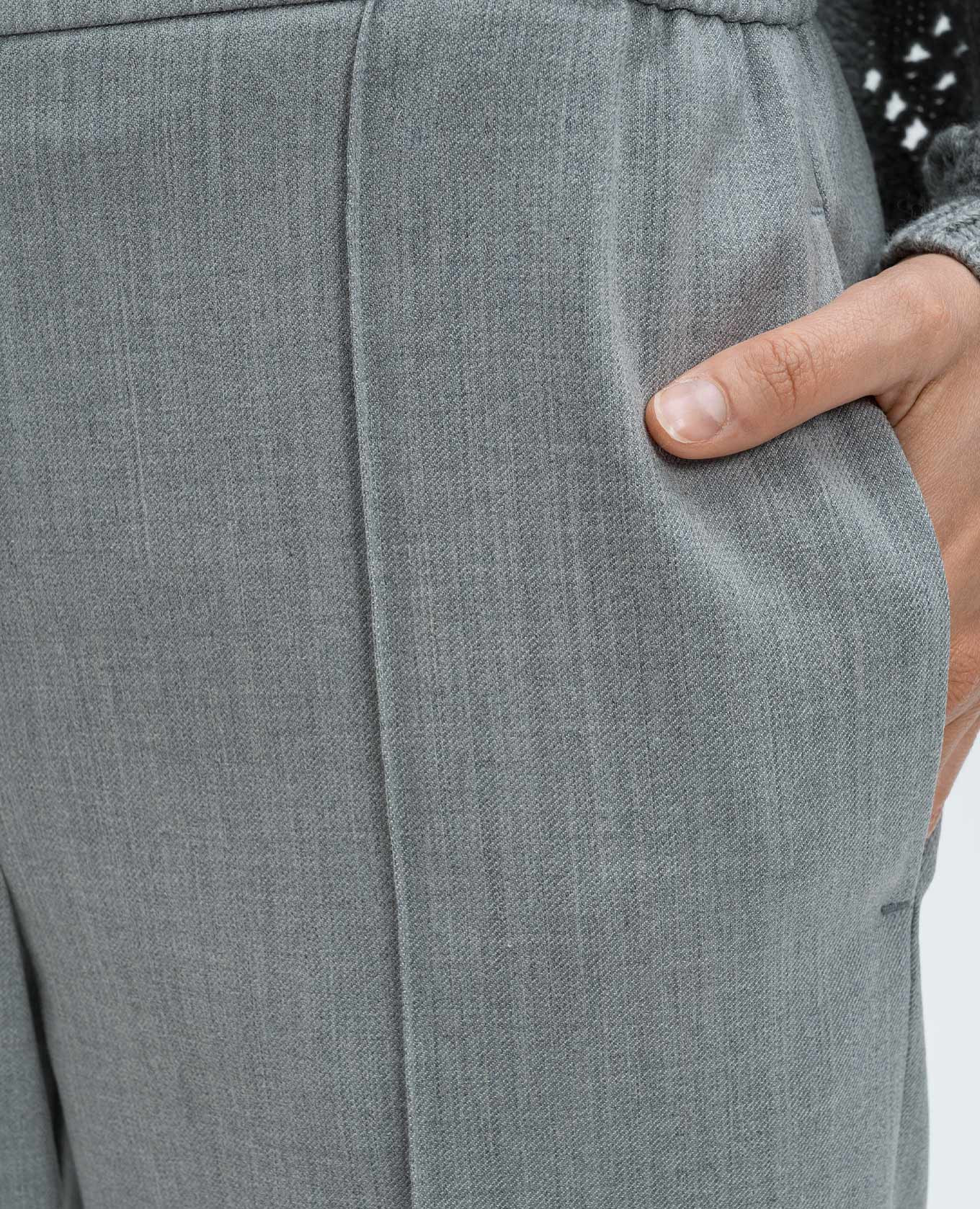 Gray wool trousers with logo Twinset 5