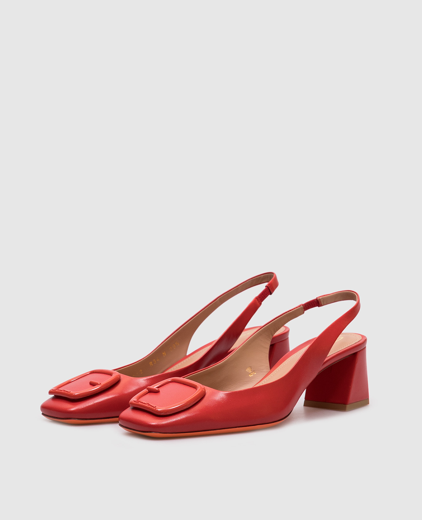

Red leather slingbacks Santoni