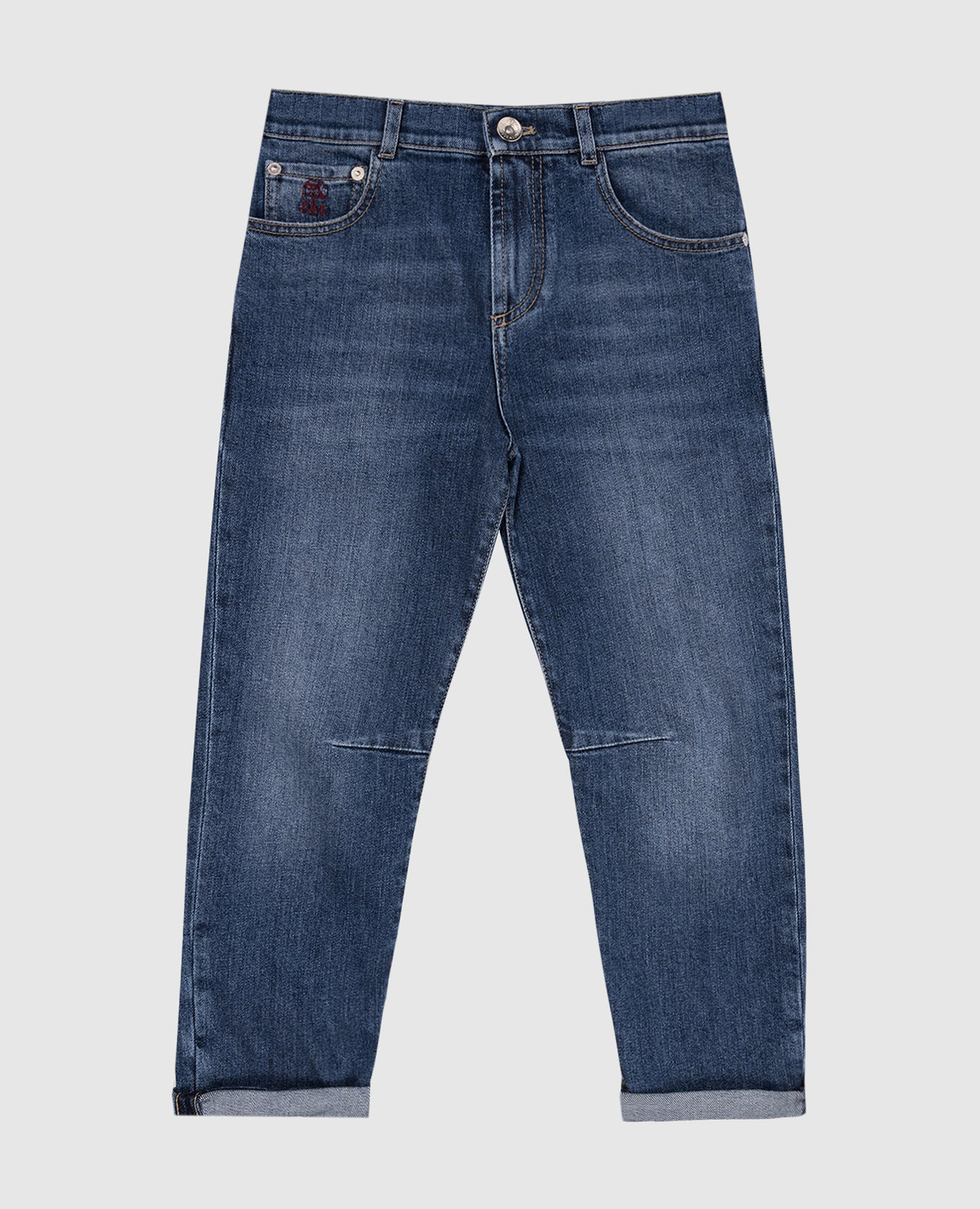 

Baby blue jeans with logo patch Brunello Cucinelli
