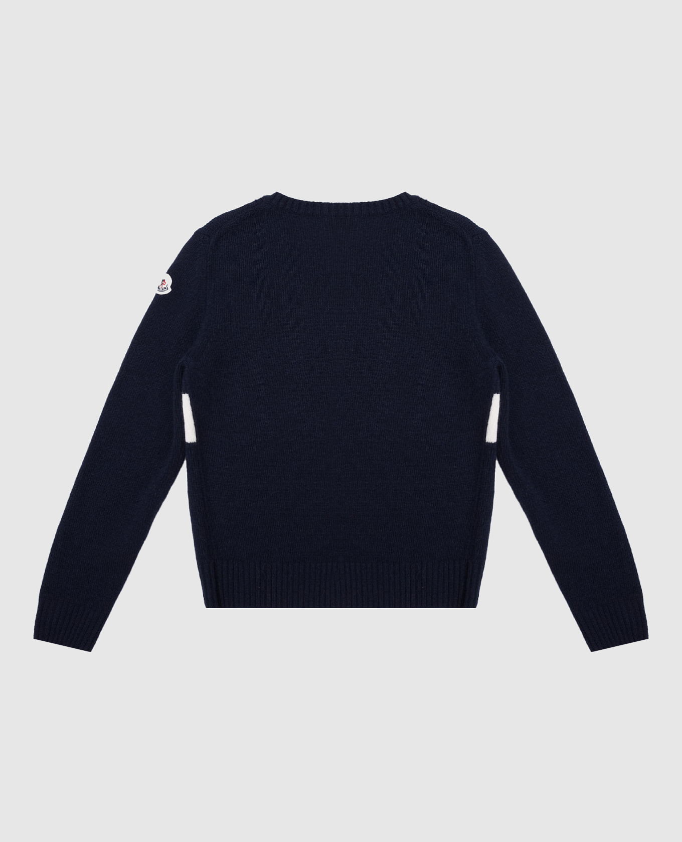 Children's blue wool jumper with logo embroidery Moncler ENFANT 2