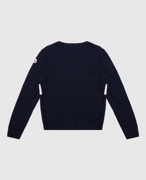 Moncler ENFANT Children's blue wool jumper with logo embroidery J29549C00002M1241810