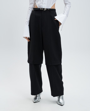 SSHEENA Puzzle black pants with wool 24FWPUZZLETF24005