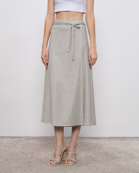 Peserico Gray wool-blend skirt A0578506461