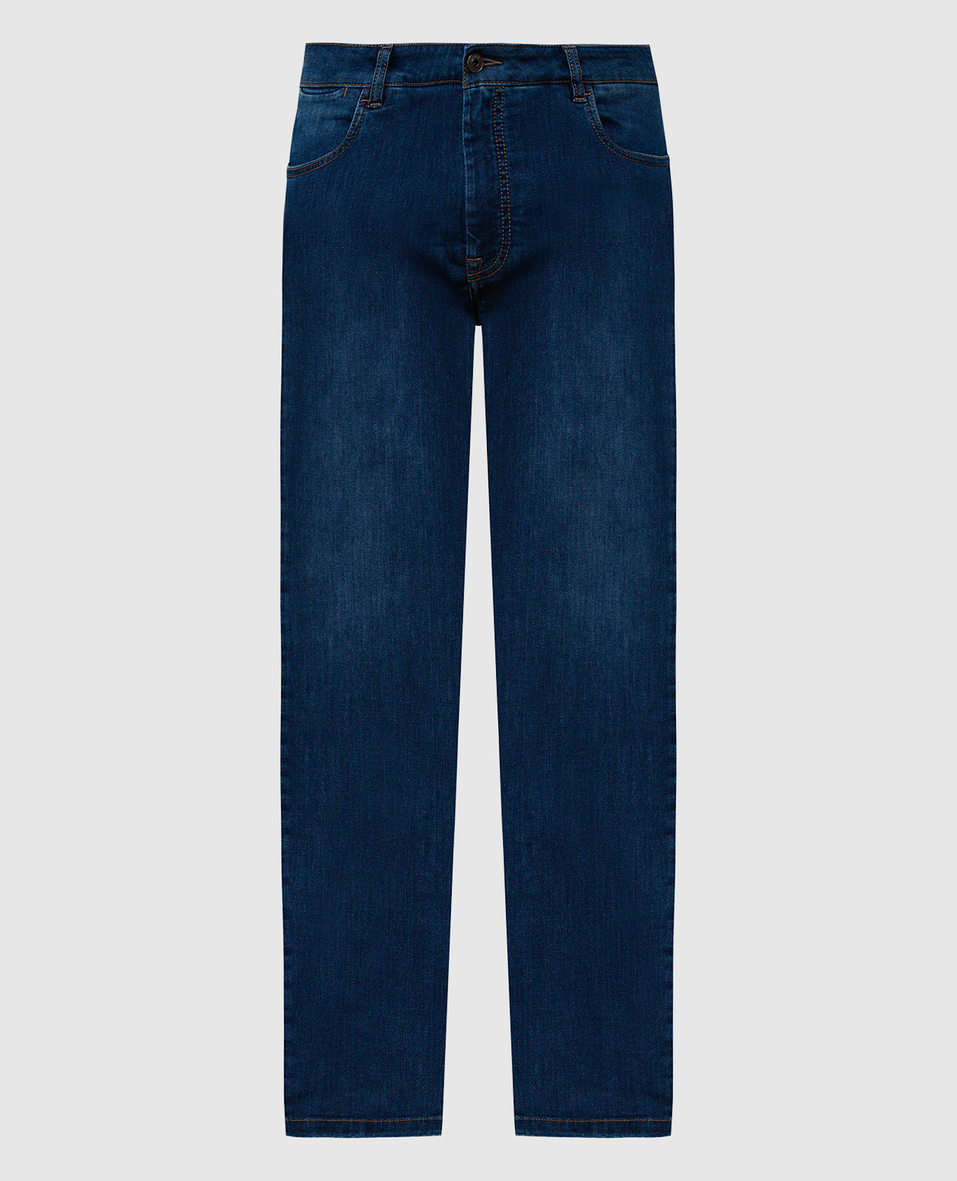 

Blue distressed jeans with monogram logo embroidery Peserico