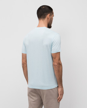 Tom Ford Blue T-shirt with monogram logo JCS004JMT002S23