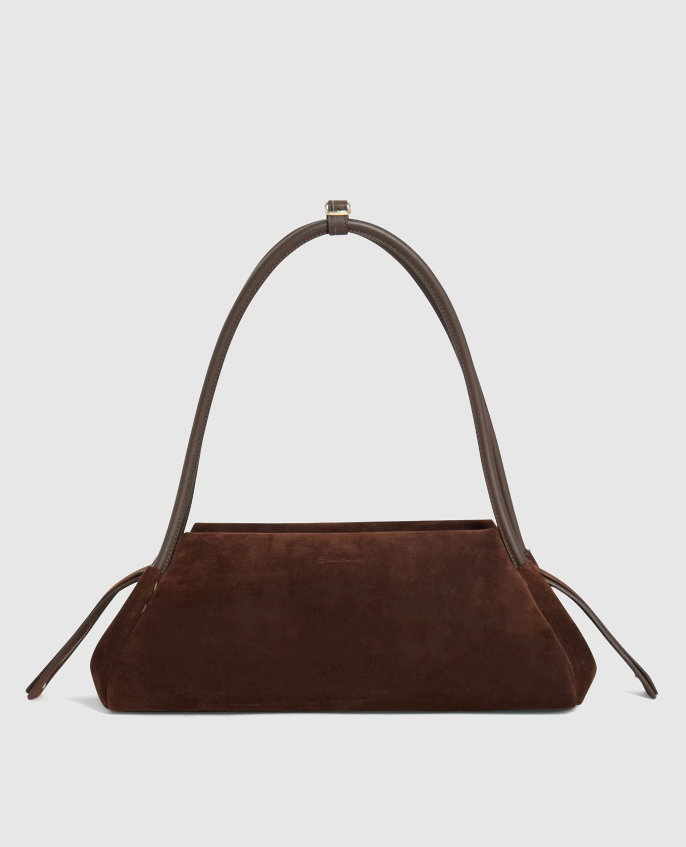

Brown suede tote bag with logo Santoni
