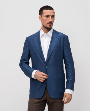 Stefano Ricci Blue wool and silk jacket M1RMM22TA4DN01HA