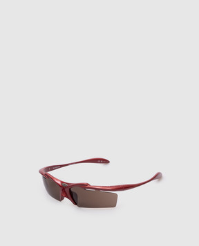 Balenciaga Burgundy Turbo Rectangle Sunglasses 830305T0007w