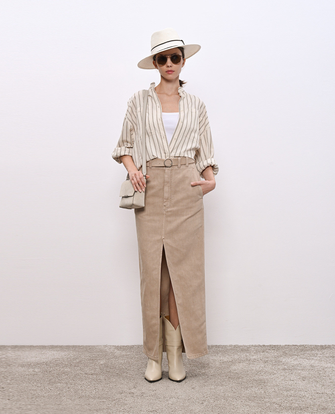 

White ribbed top with monil chain Brunello Cucinelli