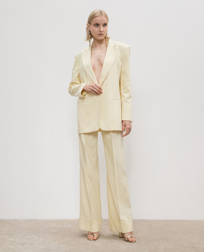 The Andamane Nathalie yellow pants with linen TM150407ATNL009