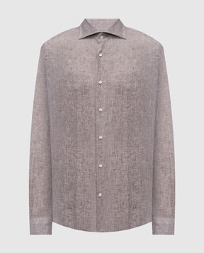 Enrico Mandelli Brown linen shirt TAILOR5701