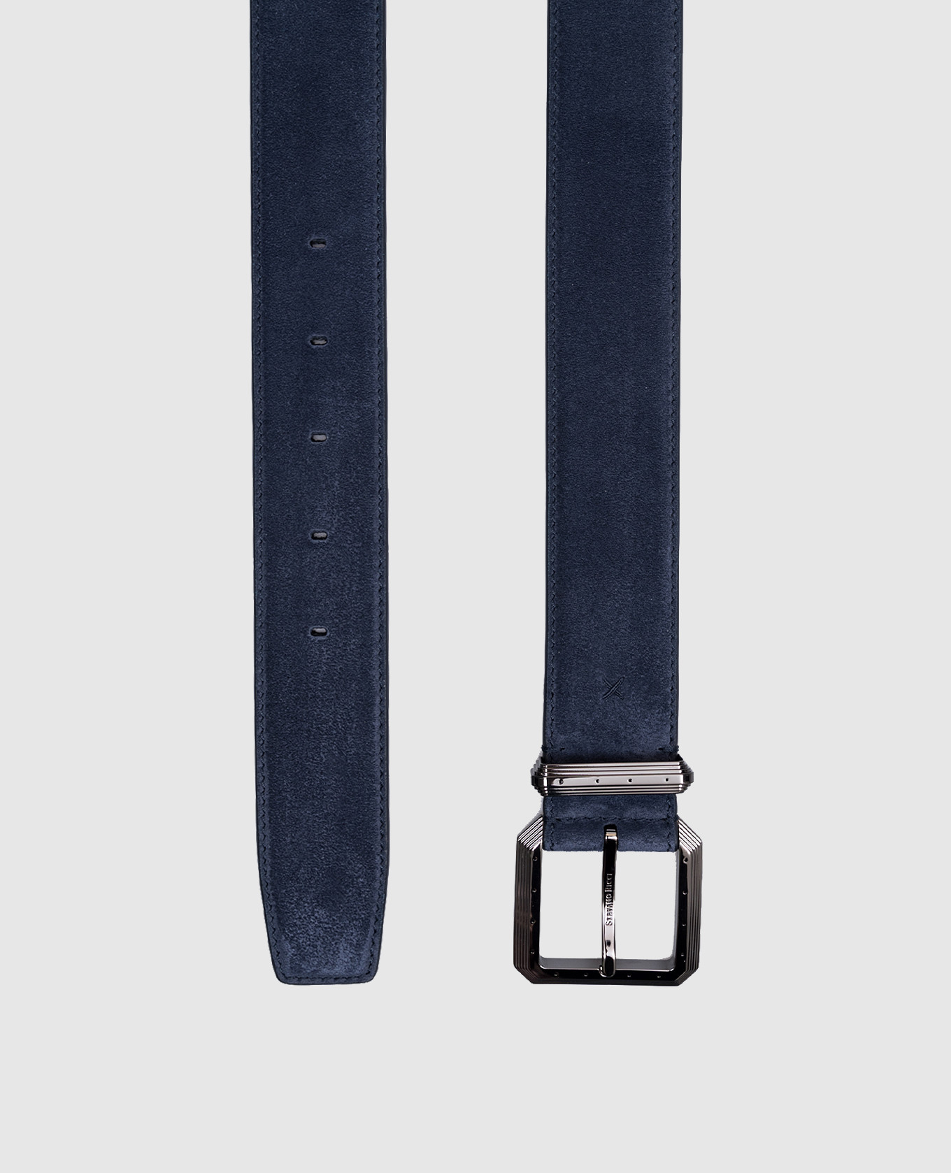 

Blue suede belt with logo engraving Stefano Ricci