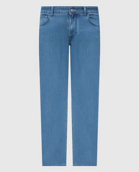 Stefano Ricci Blue jeans with metallic logo MST41S3050T00130