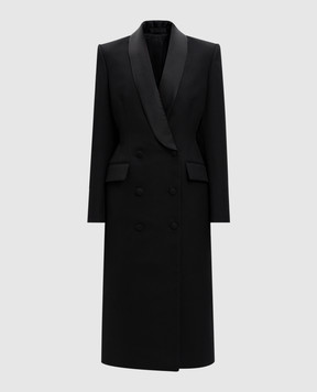 WARDROBE.NYC Black double-breasted wool and silk coat W5084F24WO