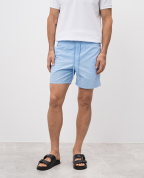 Vilebrequin Blue swim shorts with logo patch MOOC4A00