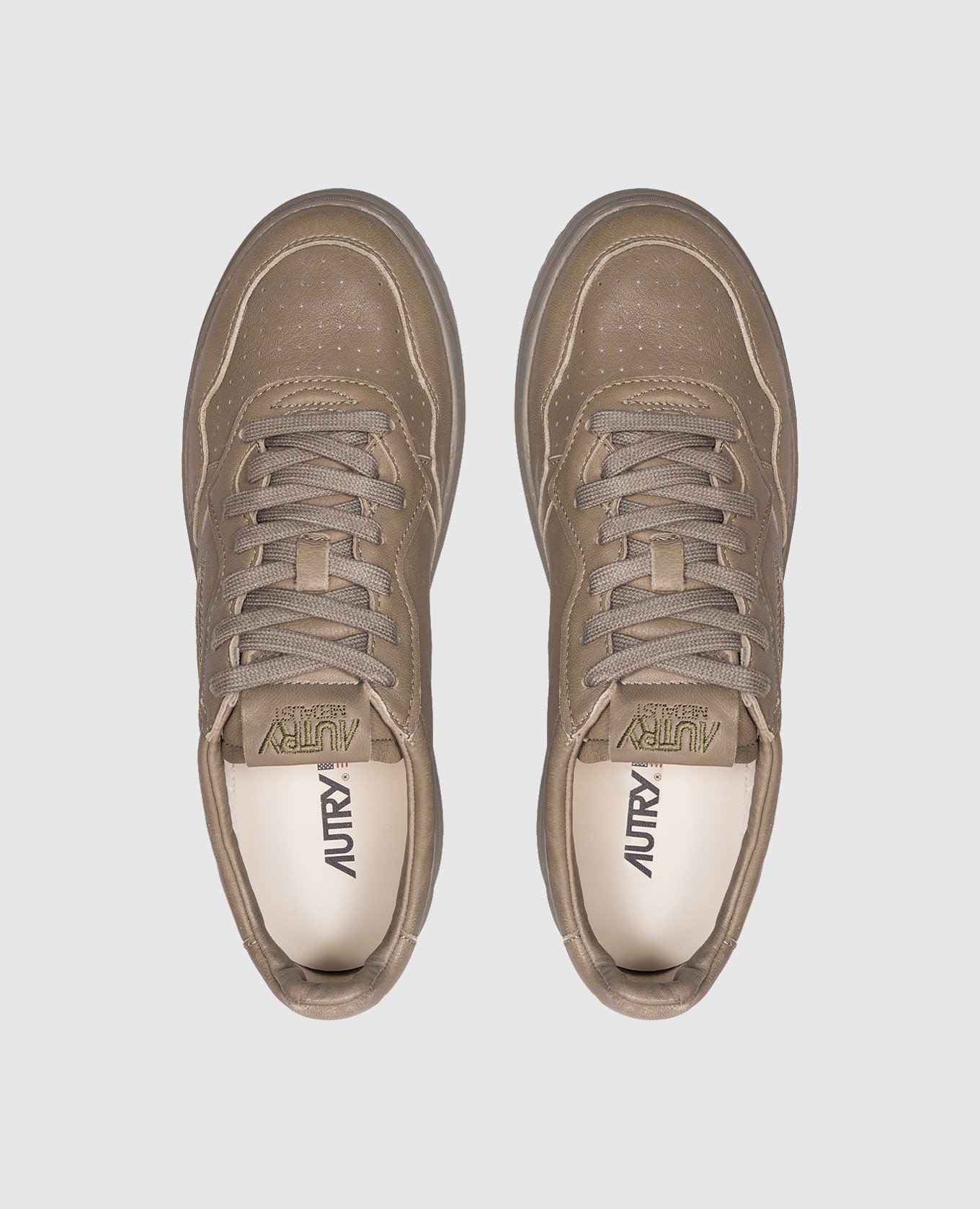 

MEDALIST leather sneakers in khaki color AUTRY