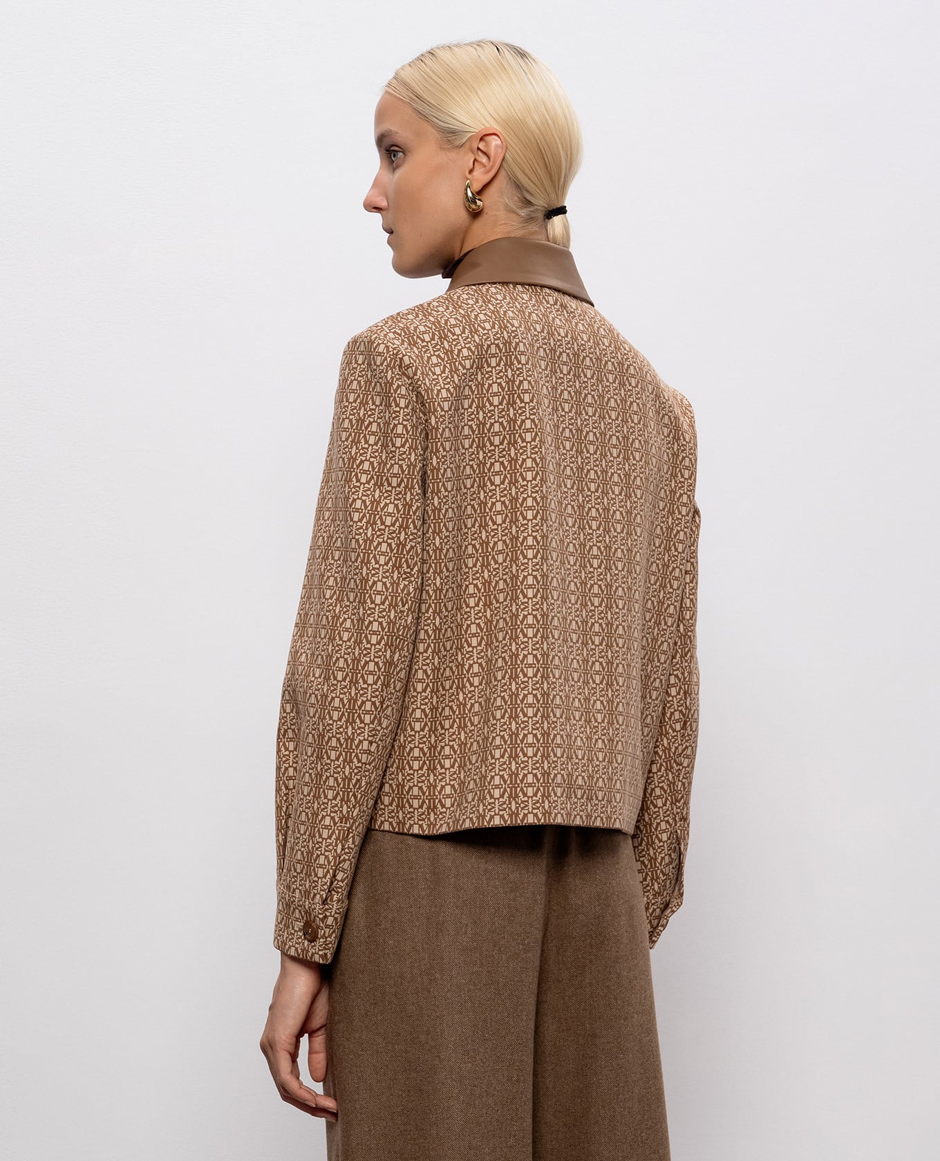 VIBORG brown jacket with branded pattern Max Mara 4