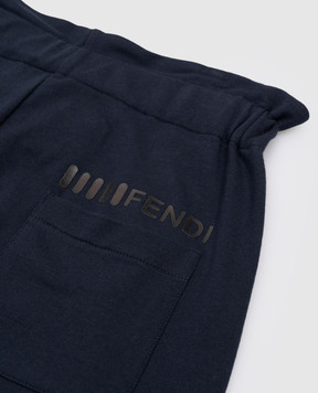 Fendi Children's blue joggers with a logo print JFF05769