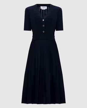 Thom Browne Blue wool and silk dress FKD180AY1058